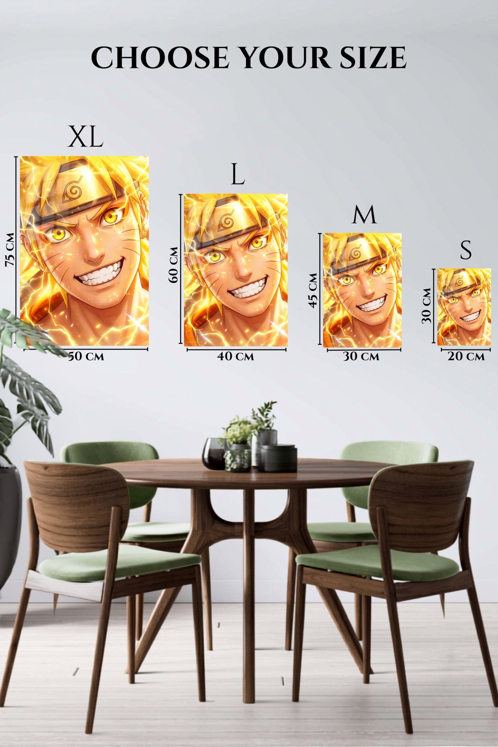 Golden Lightning Ninja Portrait metal wall art print, view 6