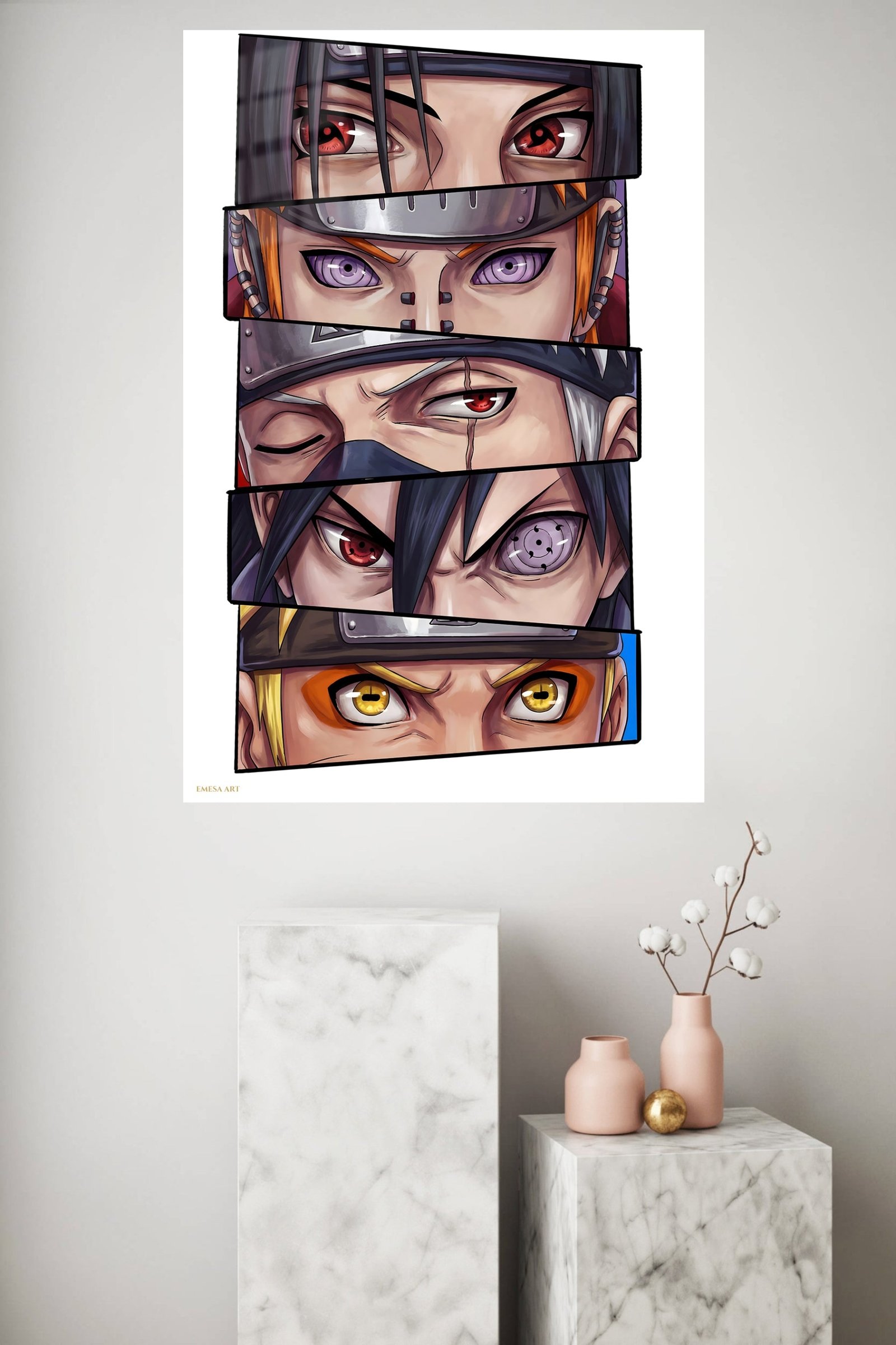 Six Warrior Gazes metal wall art print, view 4