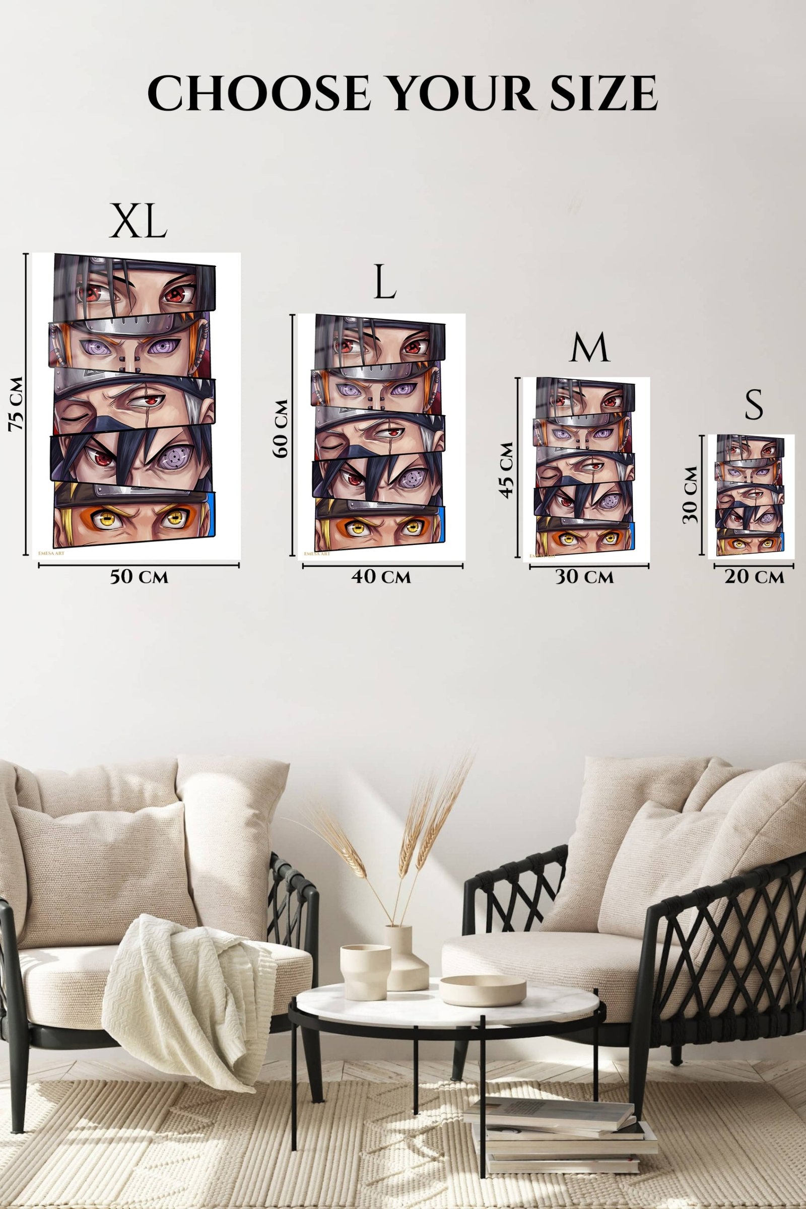 Six Warrior Gazes metal wall art print, view 6