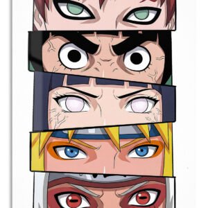 Five Expressive Warrior Faces metal wall art print