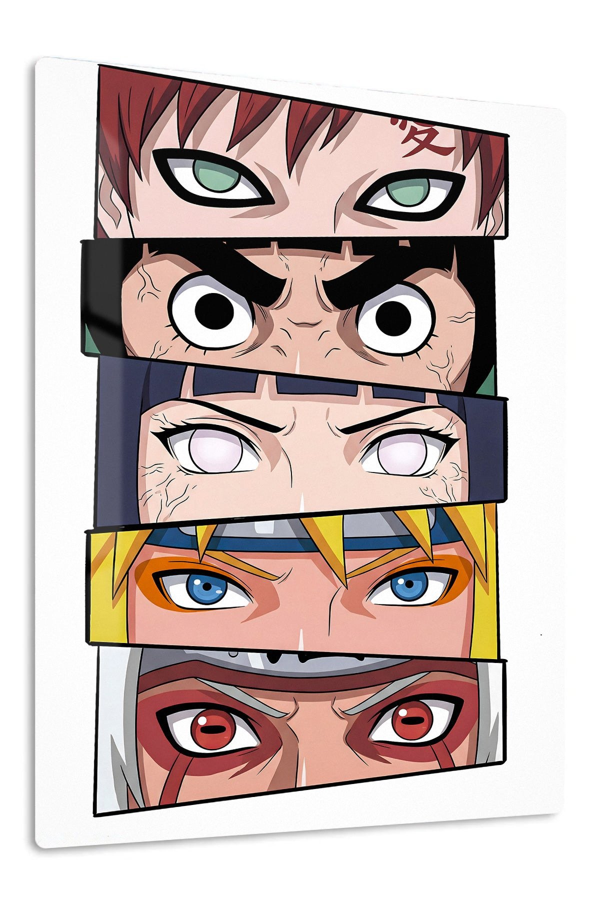 Five Expressive Warrior Faces metal wall art print