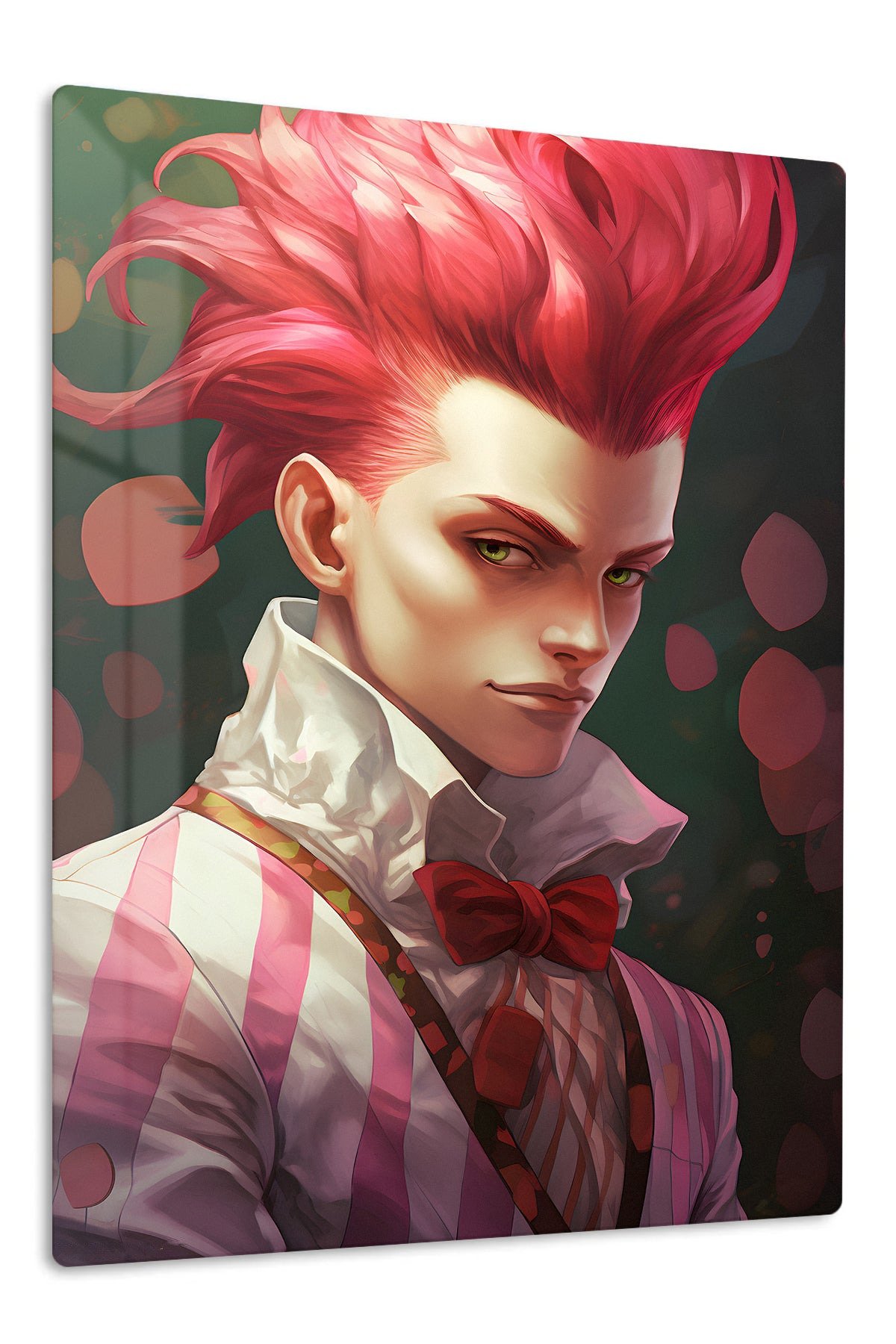 Crimson Quiff Portrait metal wall art print