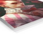 Crimson Quiff Portrait metal wall art print, view 2