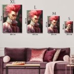 Crimson Quiff Portrait metal wall art print, view 6