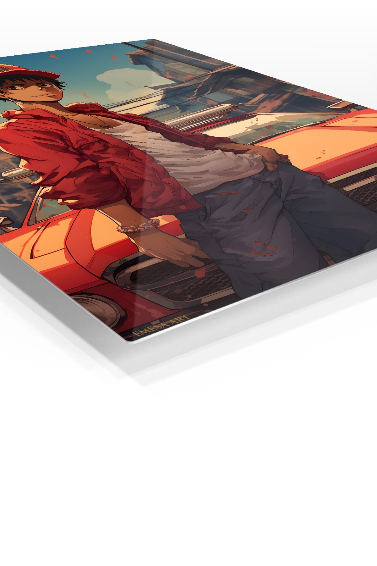 Red Cap Street Racer metal wall art print, view 2