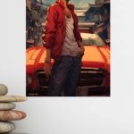 Red Cap Street Racer metal wall art print, view 4