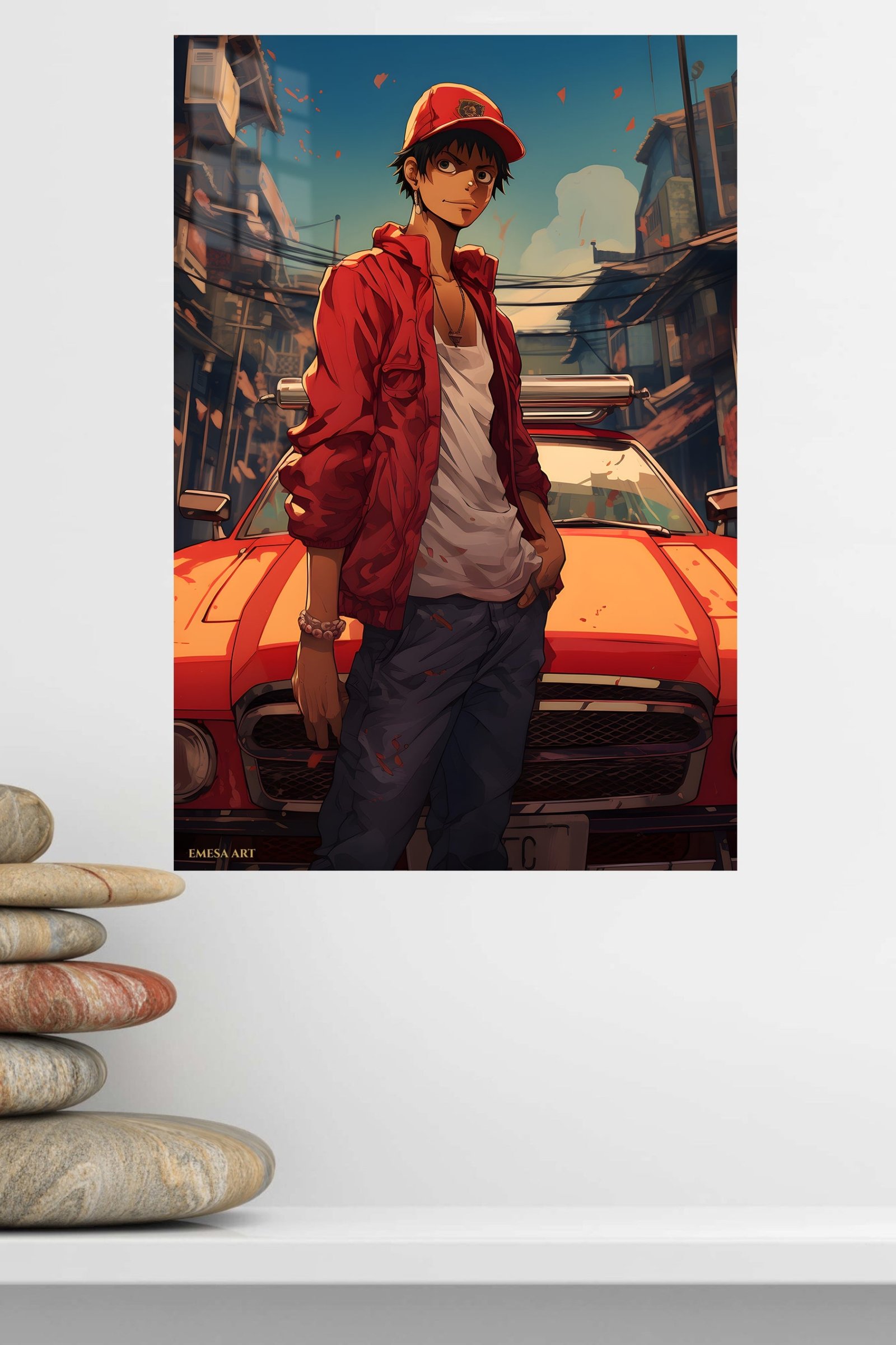 Red Cap Street Racer metal wall art print, view 4