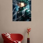 Teal-Haired Fantasy Warrior metal wall art print, view 5