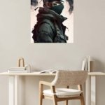 Silver-Haired Tactical Guardian metal wall art print, view 5