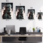 Silver-Haired Tactical Guardian metal wall art print, view 6