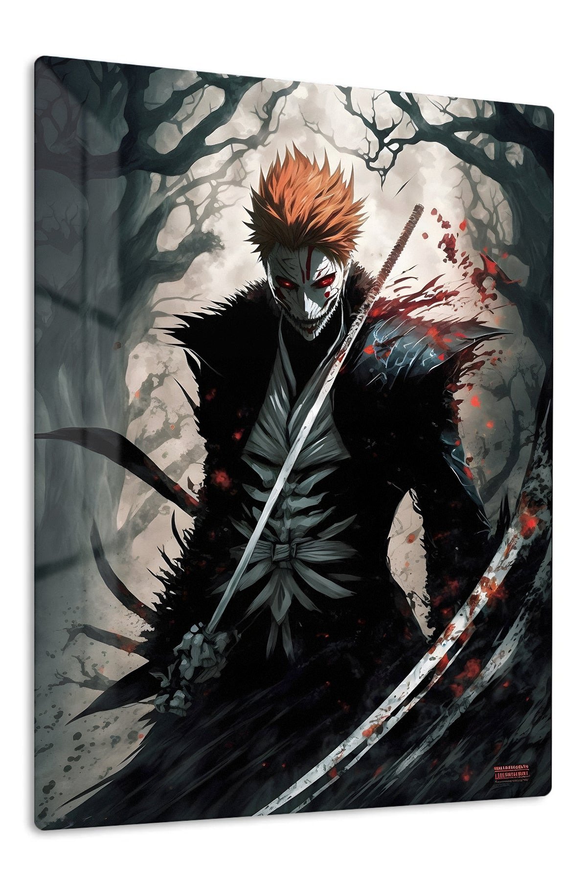 Crimson Masked Swordsman metal wall art print