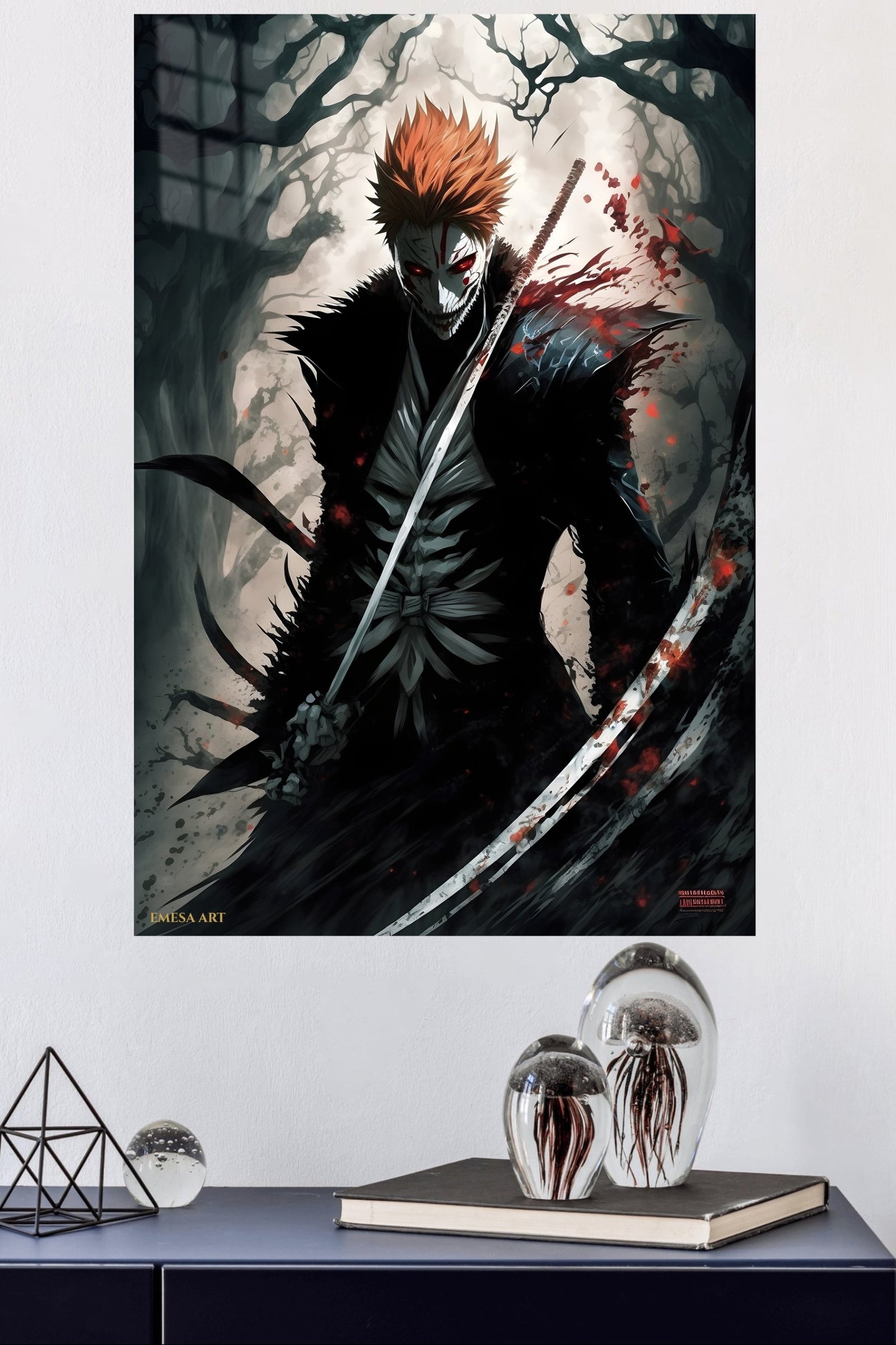 Crimson Masked Swordsman metal wall art print, view 4