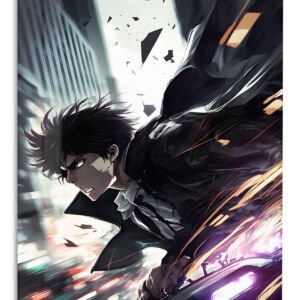 Midnight Street Rush metal wall art print
