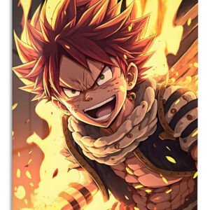 Blazing Spiky-Haired Fighter metal wall art print