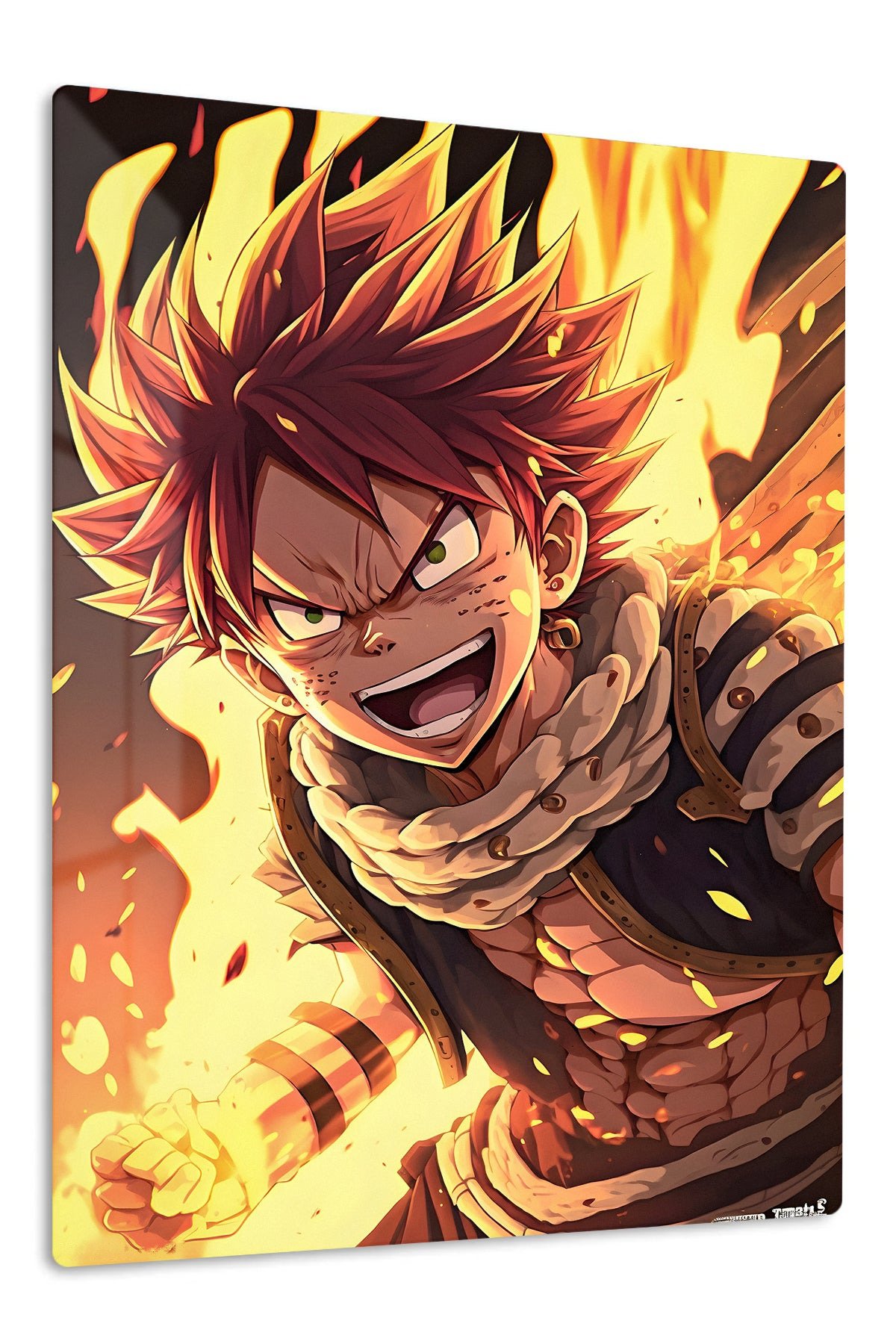 Blazing Spiky-Haired Fighter metal wall art print