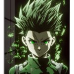 Emerald-Eyed Spiky Haired Warrior metal wall art print