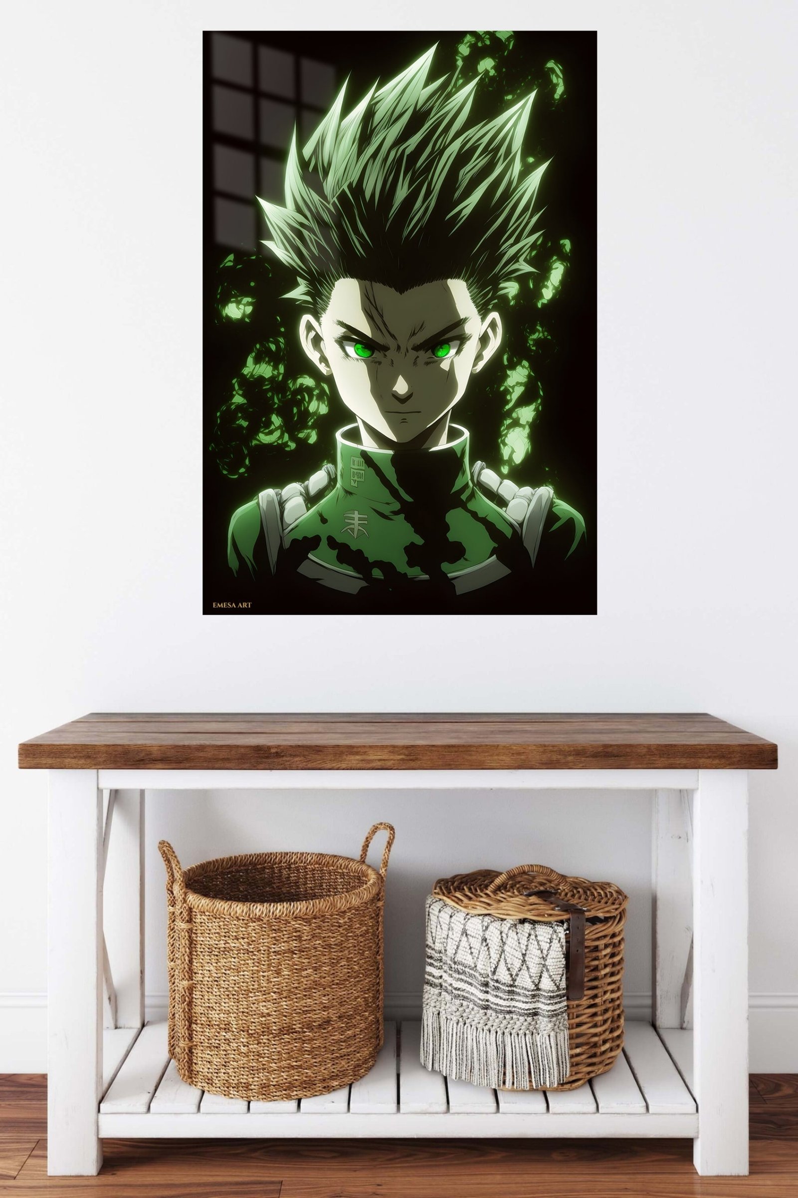 Emerald-Eyed Spiky Haired Warrior metal wall art print, view 5
