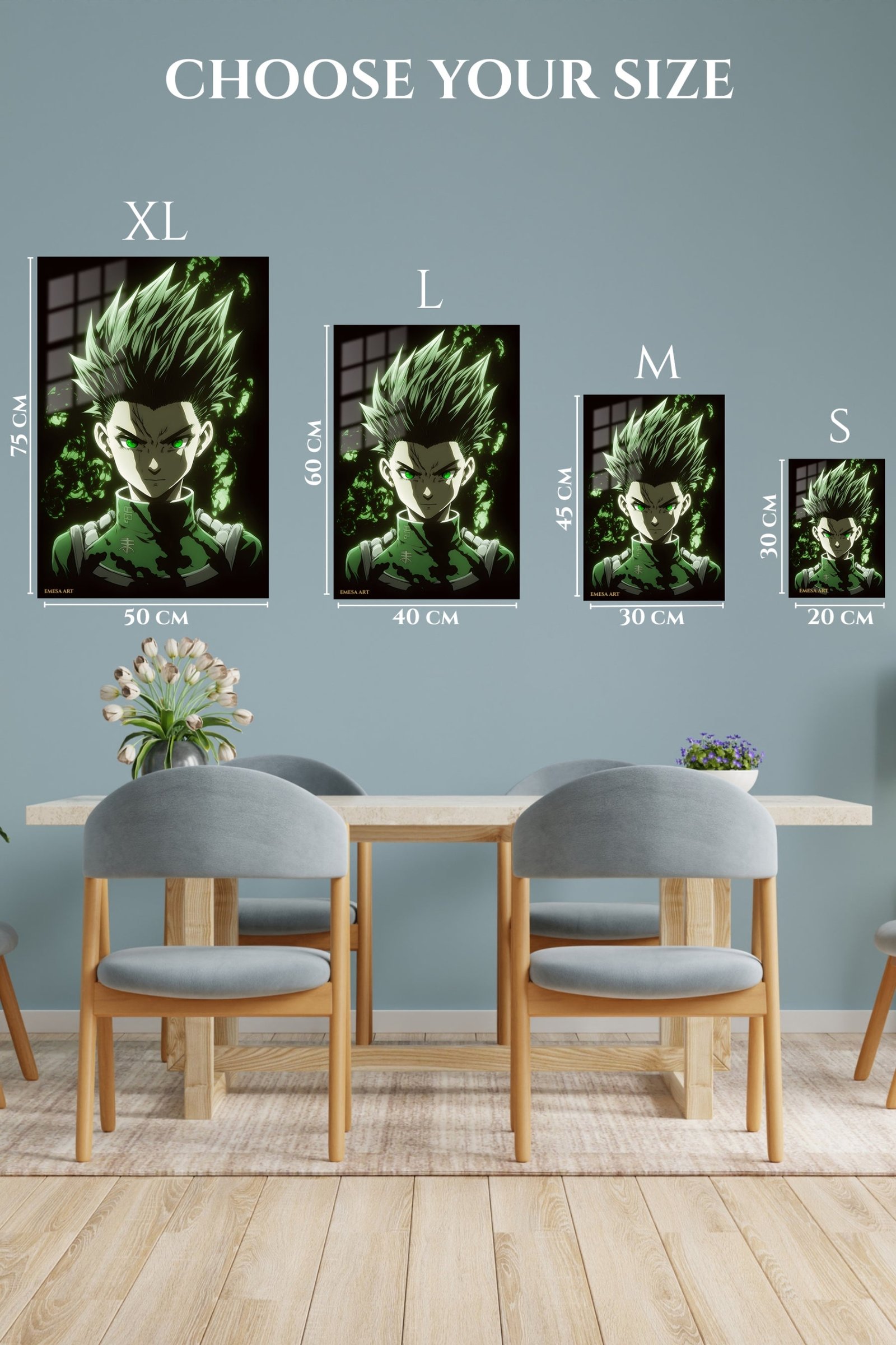 Emerald-Eyed Spiky Haired Warrior metal wall art print, view 6
