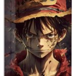 Weathered Straw Hat Adventurer metal wall art print