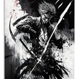 Flame-Born Suited Fighter metal wall art print