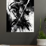 Flame-Born Suited Fighter metal wall art print, view 4