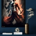 Crimson-Eyed Shadow Warrior metal wall art print, view 4