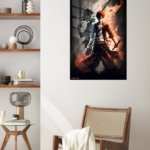 Crimson-Eyed Shadow Warrior metal wall art print, view 5