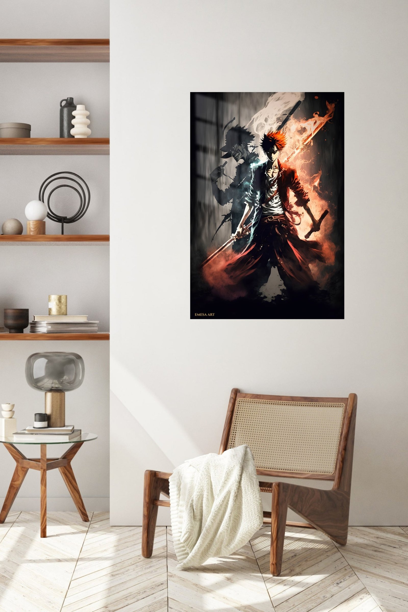 Crimson-Eyed Shadow Warrior metal wall art print, view 5