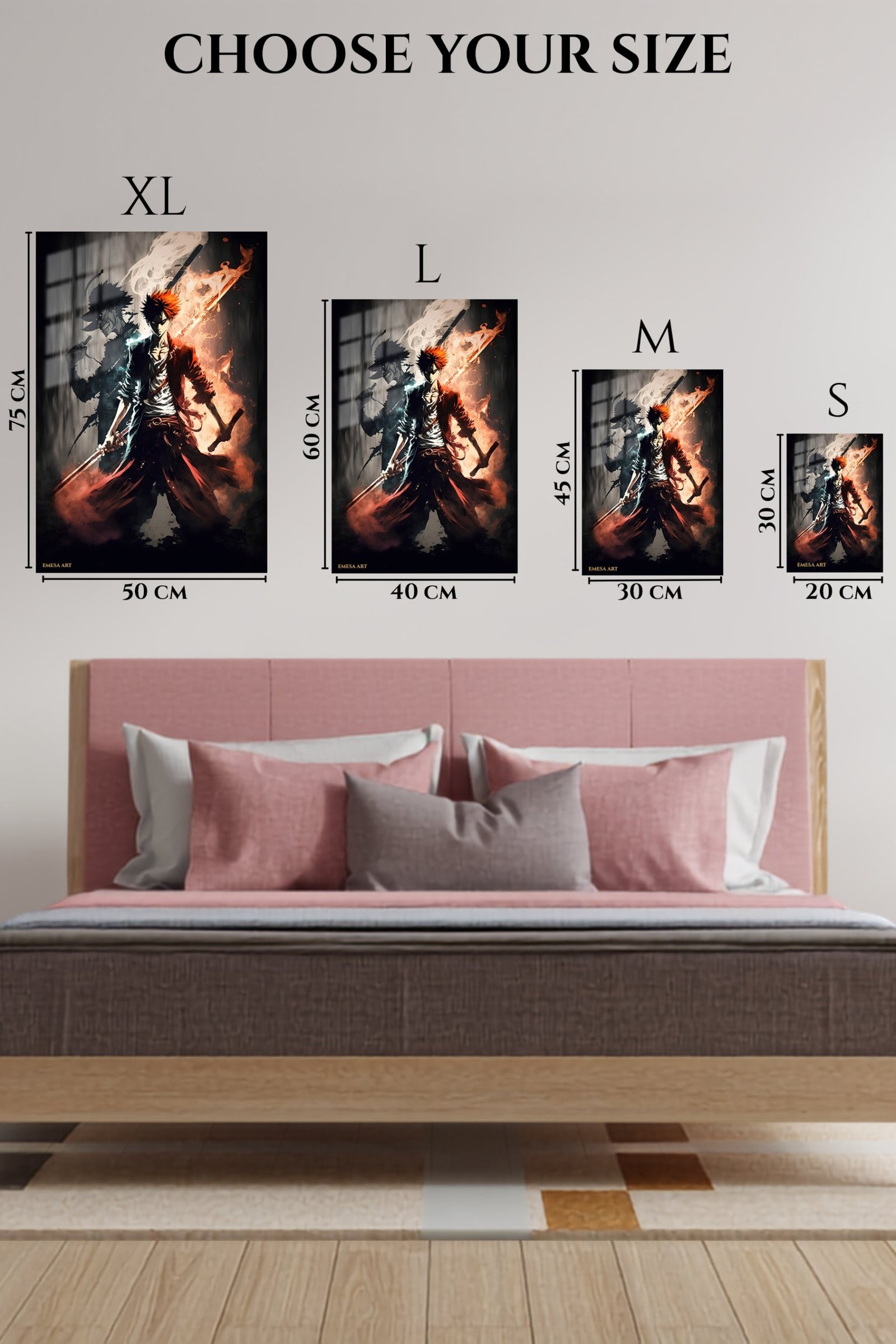 Crimson-Eyed Shadow Warrior metal wall art print, view 6