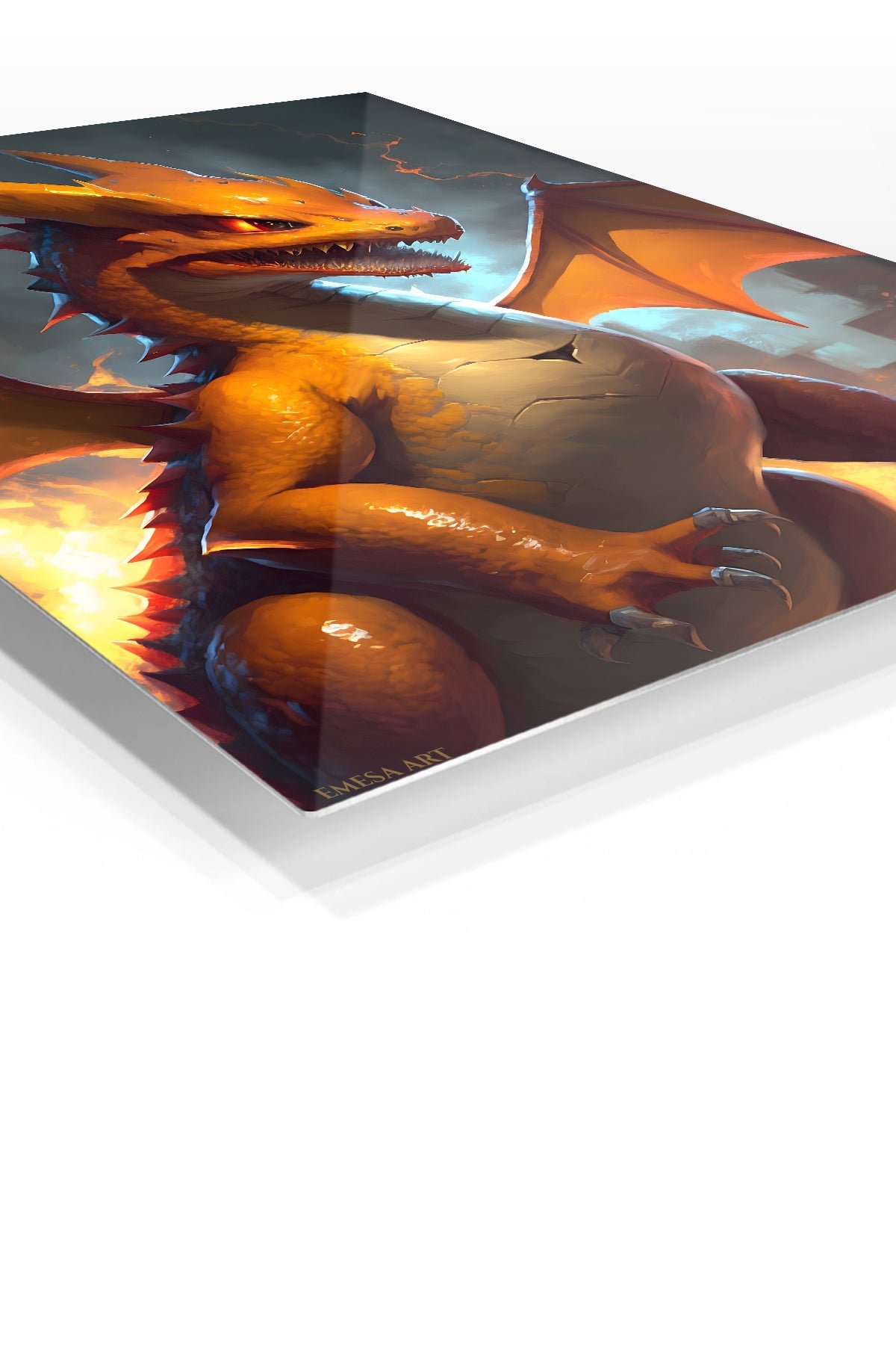 Flame-Eyed Warrior Portrait metal wall art print, view 2