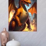 Flame-Eyed Warrior Portrait metal wall art print, view 4