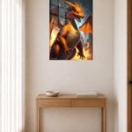 Flame-Eyed Warrior Portrait metal wall art print, view 5