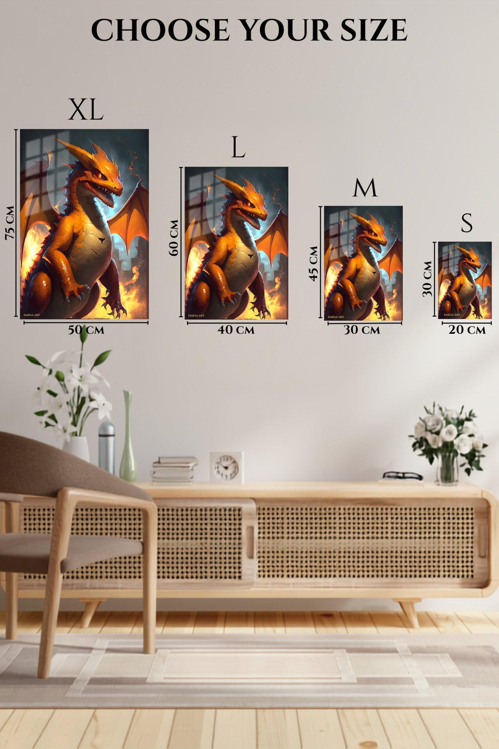 Flame-Eyed Warrior Portrait metal wall art print, view 6