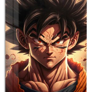 Crimson Gaze Warrior metal wall art print