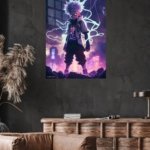 Shattered Yellow Electric Mouse metal wall art print, view 4