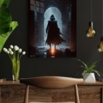 Azure Blade Masked Warrior metal wall art print, view 4