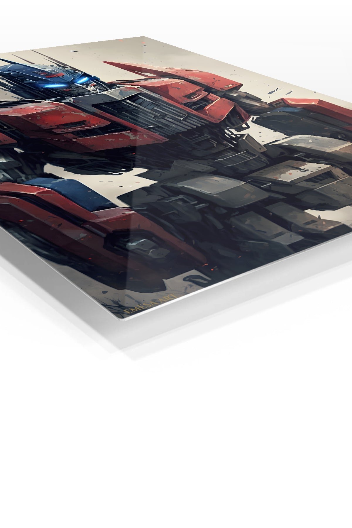 Crimson Sentinel Robot metal wall art print, view 2