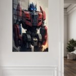 Crimson Sentinel Robot metal wall art print, view 5