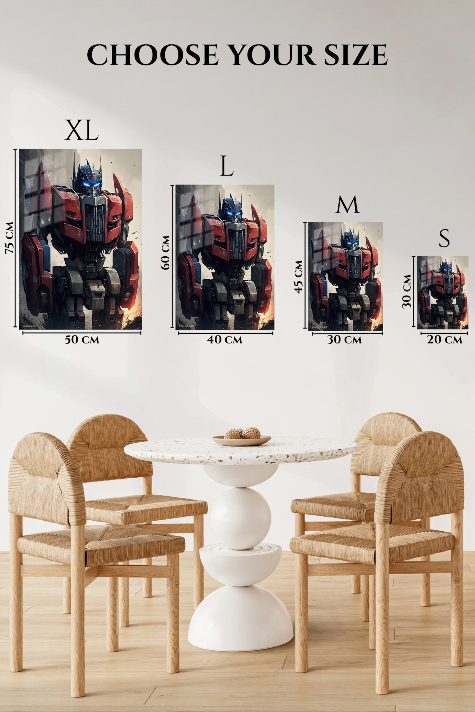 Crimson Sentinel Robot metal wall art print, view 6