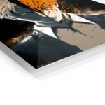 Split Shadow and Orange Portrait metal wall art print, view 2