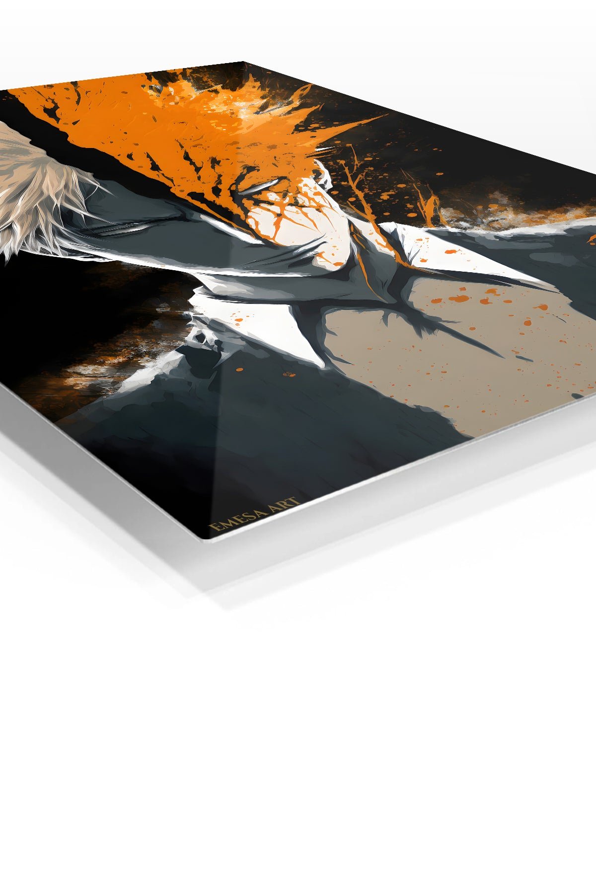 Split Shadow and Orange Portrait metal wall art print, view 2