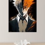 Split Shadow and Orange Portrait metal wall art print, view 4