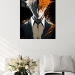 Split Shadow and Orange Portrait metal wall art print, view 5