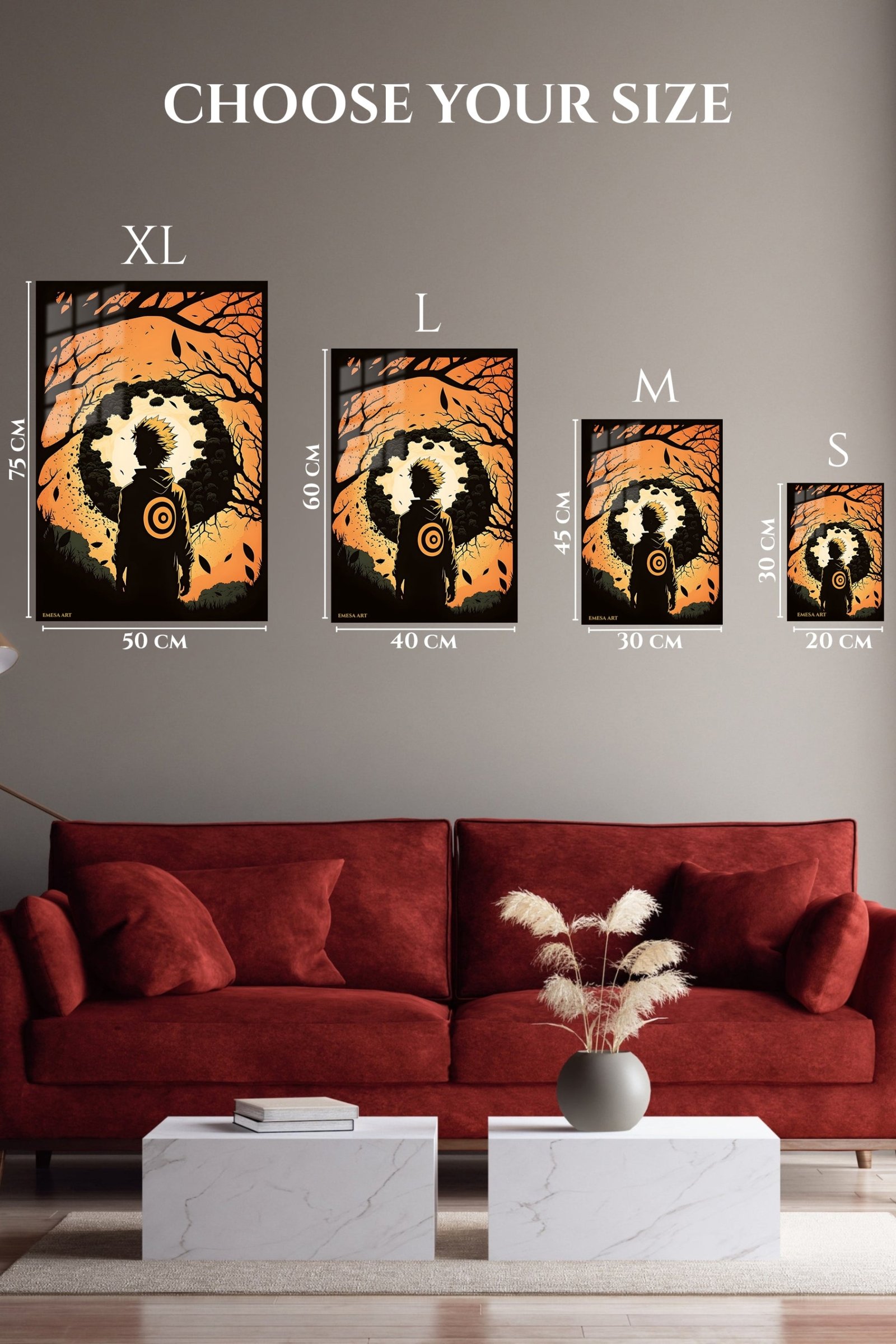 Autumn Forest Warrior Silhouette metal wall art print, view 6