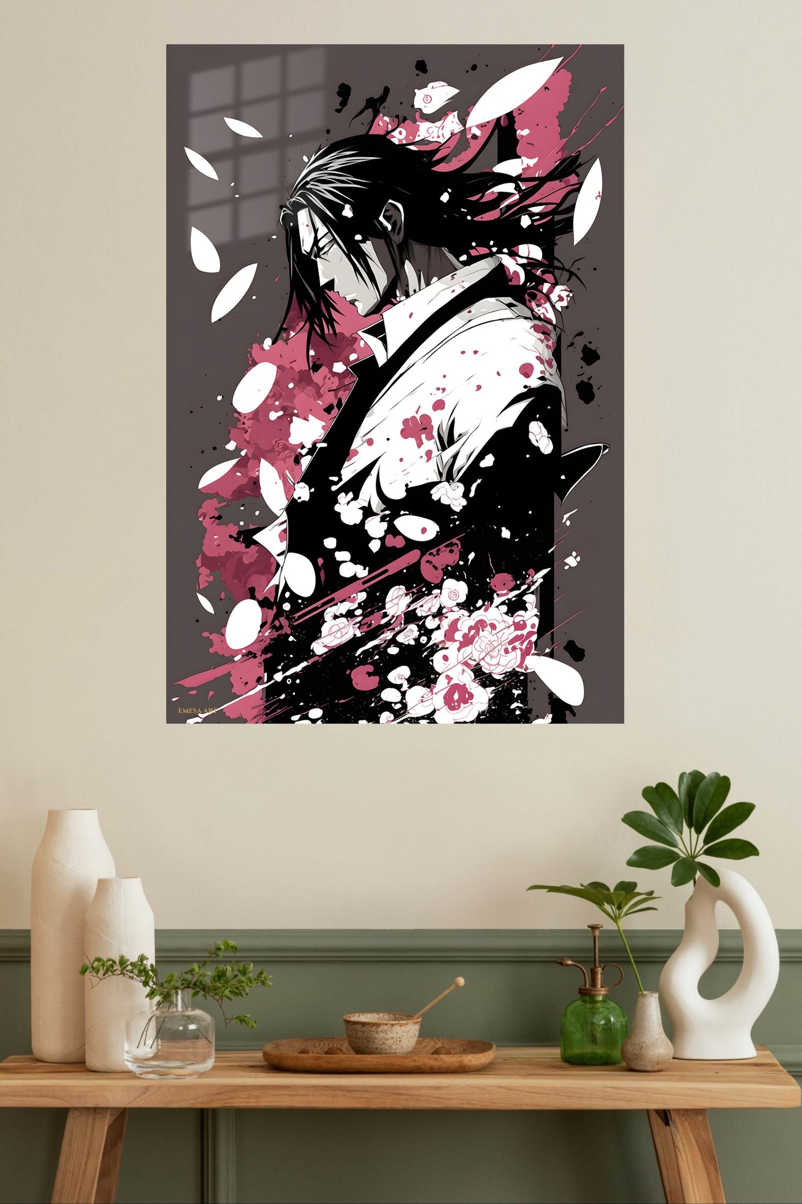 Crimson Petal Warrior metal wall art print, view 4