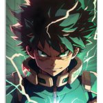 Emerald Lightning Hero metal wall art print