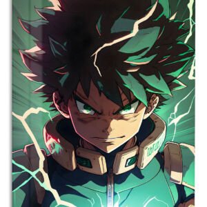 Emerald Lightning Hero metal wall art print