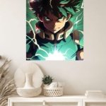 Emerald Lightning Hero metal wall art print, view 4