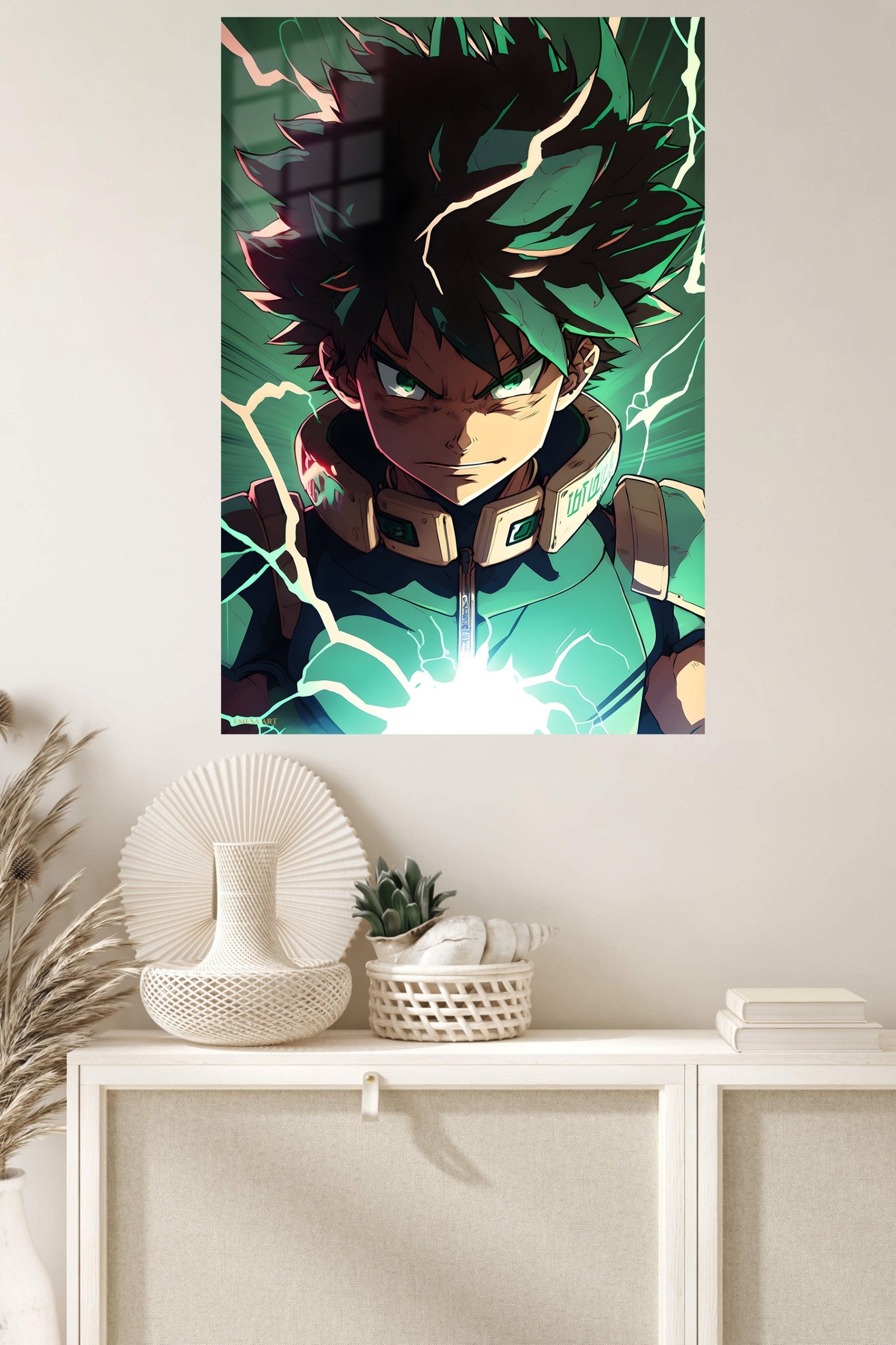 Emerald Lightning Hero metal wall art print, view 4