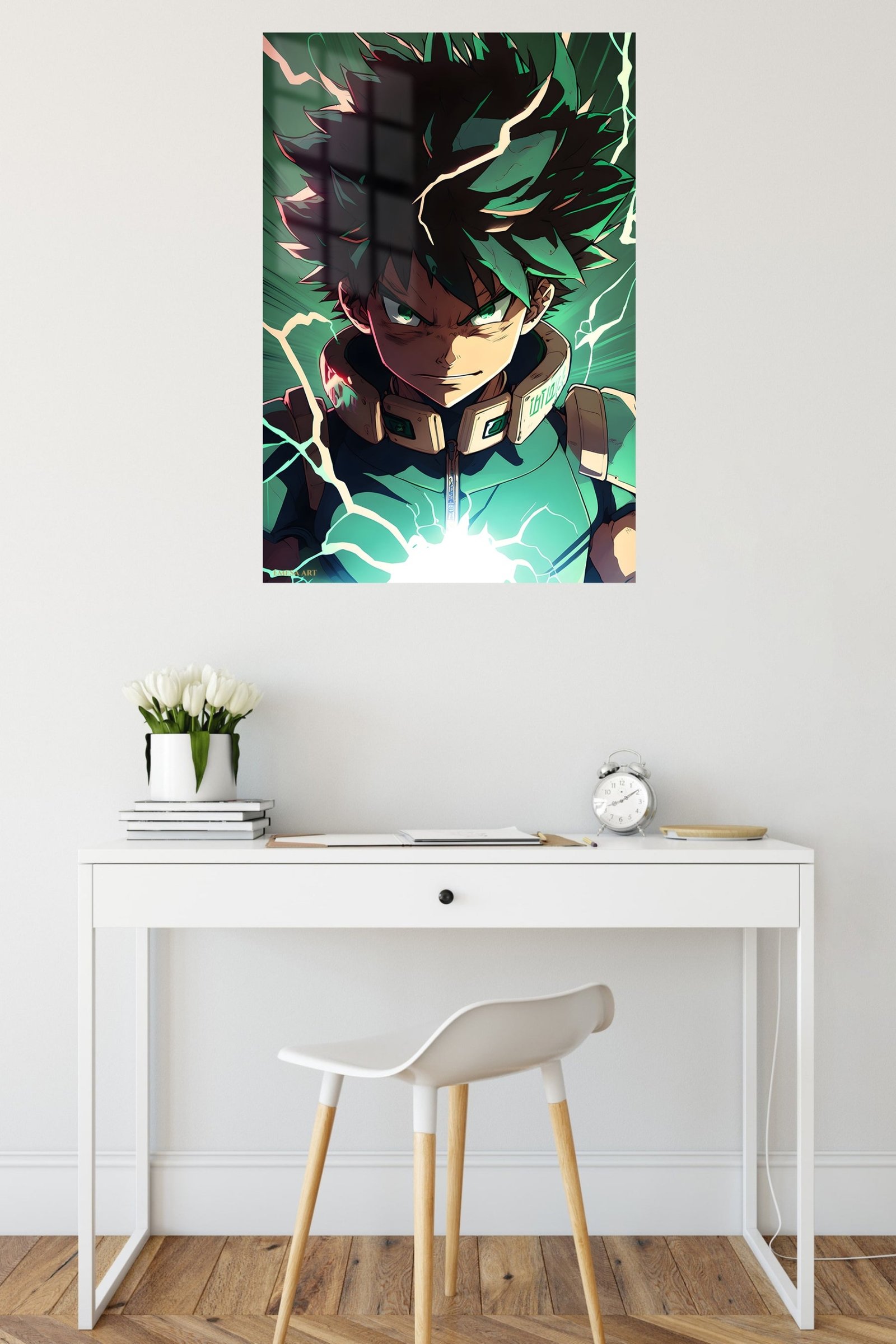 Emerald Lightning Hero metal wall art print, view 5